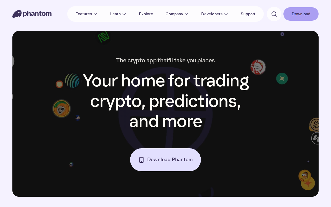 Phantom Wallet Homepage